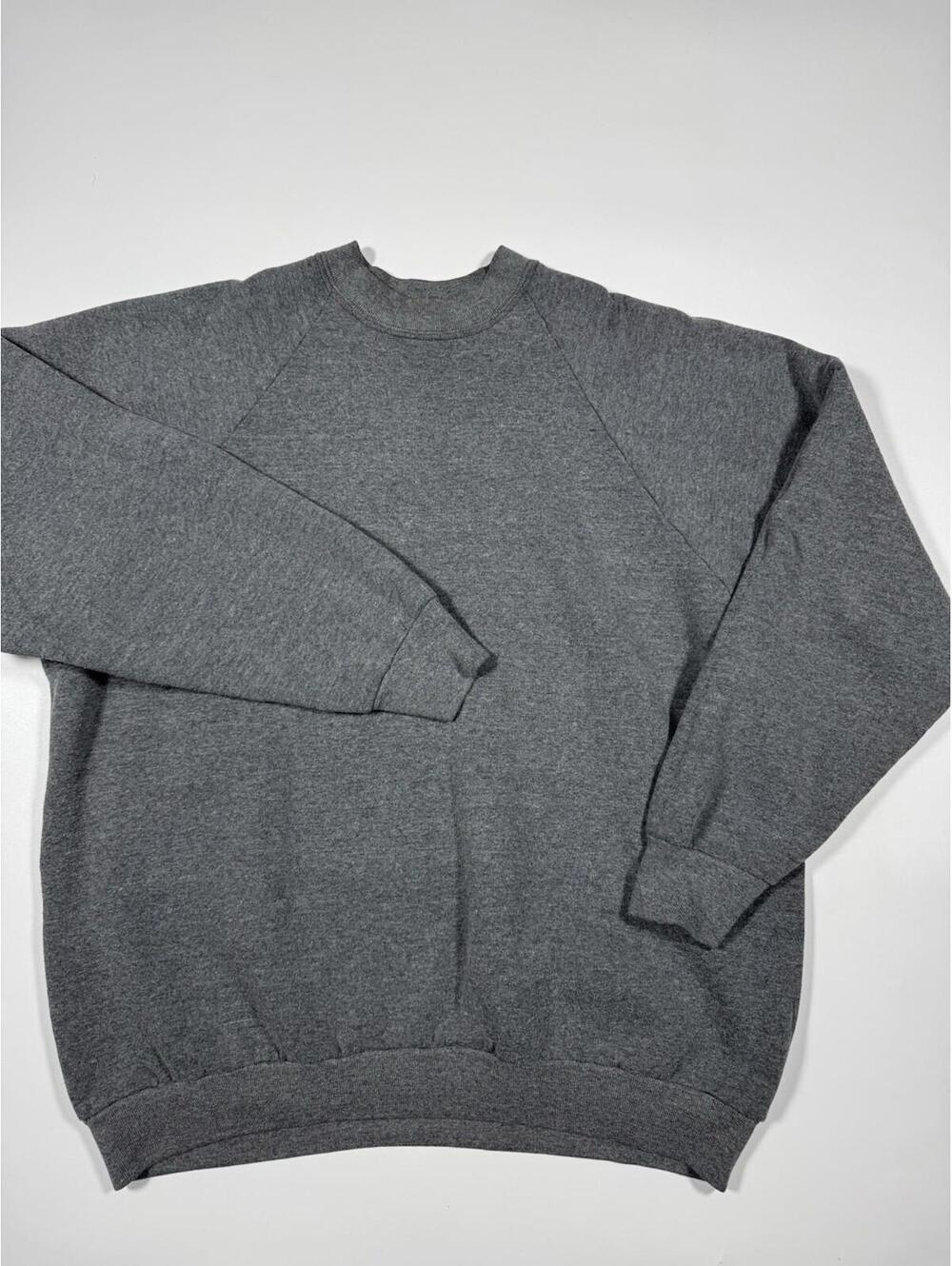 Vintage Fruit of the Loom Sweatshirt Made in USA Gray Raglan Crewneck XL